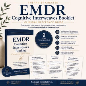 EMDR Cognitive Interweaves Booklet | 69 Therapy Resources | Instant PDF Download