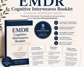 EMDR Cognitive Interweaves Booklet | 69 Therapy Resources | Instant PDF Download