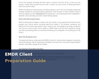 Guía de preparación para EMDR / Cuaderno de trabajo del terapeuta / Recurso para la terapia del trauma / Paquete de información para el paciente / PDF imprimible