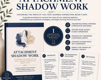 Attachment Shadow Work Worksheet for Therapists | Trauma-Informed Therapy Handout | Counseling Resource PDF