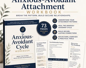 Anxious Avoidant Attachment Workbook | Attachment Style Workbook | Therapy PDF