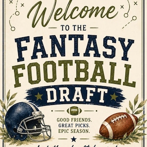 Fantasy Football Draft Party Pack | Editable Draft Board, Team Cards, Food Labels, Beer Signs, Rules & Welcome Sign