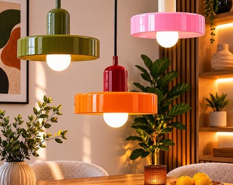 Nordic Retro Glazen Hanglamp Moderne E27 Opknoping Lamp Roze Kroonluchter Keuken Eiland Eetkamer Slaapkamer Plafondlamp