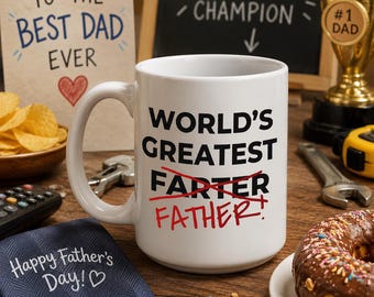 Funny Father's Day Mug, Best Farter Ever Mug, Dad Coffee Cup, Fathers Day Gift from Kids, Novelty Ceramic Mug, Birthday Gift for Dad