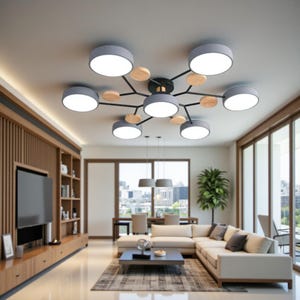 Moderne LED Deckenleuchter 7 leichte Unterputzbefestigung 3 Farbe dimmbare Wohnzimmer Schlafzimmer Esszimmer Beleuchtung Housewarming Geschenk