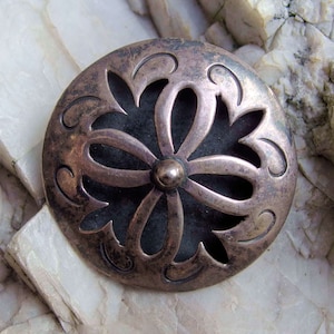 Taxco Pendentif en forme de broche Shadowbox en argent sterling 925, pièce élégante signée pré-aigle, 8 g