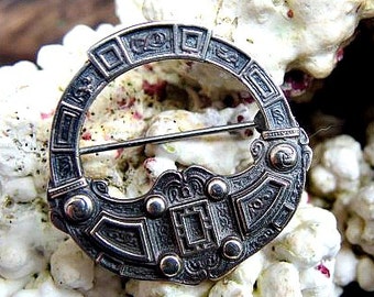 Sydney & Co. English Sterling Silver Brooch or Pin, Fully Hallmarked Piece With Raised Serpent or Snake Motif,  Decorative and Interesting