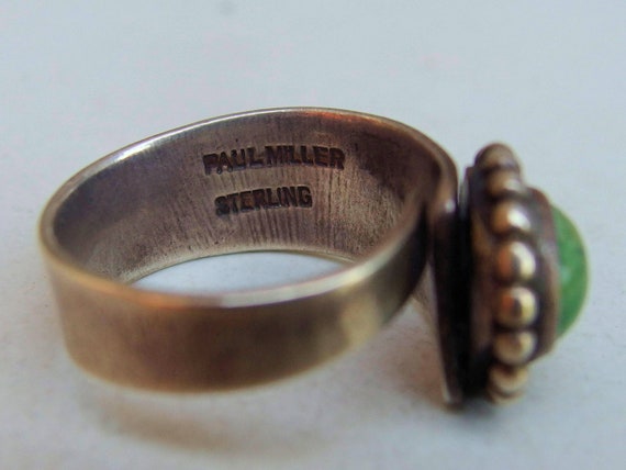 Paul Miller Sterling Turquoise Adjustable Ring, M… - image 3