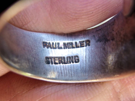 Paul Miller Sterling Turquoise Adjustable Ring, M… - image 2