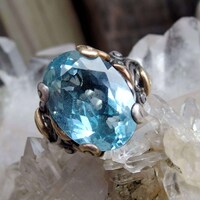 Подmmo аный Bixby синий топ 925 колцц, 18K л л ья, 14 x 18 мм овальный камень, рзз 10 1/4, 11.4g