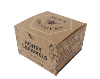 Ręcznie robione karmelki miodowe: pudełko 2 oz, pudełko 1/4 funta, torebka 1 funta