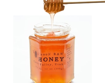 Tarro de miel de 12 oz (Cache Valley Raw)