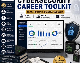 CyberSecurity Engineer Career Planner | Job Search Tracker, Resume Templates, Interview Prep & Career Roadmap
