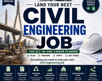 Civil Engineering Career Planner | Job Search Tracker, Resume Templates, Interview Prep & Career Roadmap