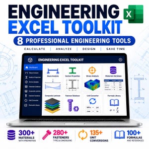 Engineering Excel Toolkit | 8 professionelle Ingenieurwerkzeuge für Bauingenieure, Statiker und Maschinenbauingenieure