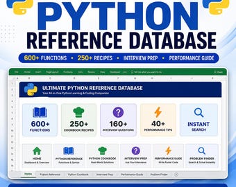 Python Reference Database | Python Functions, Syntax Guide, Code Cookbook