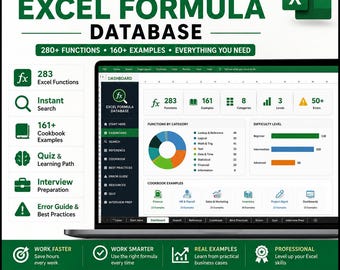 Base de données de formules Excel | Guide d'apprentissage et cahier d'exercices Excel