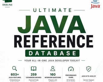 Ultimate Java Reference Database | Java Syntax & Code Examples | Excel Cheat Sheet | Developer Toolkit