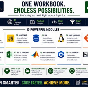 Programming Languages Reference Database Excel | Python JavaScript SQL Linux VBA MATLAB C++ Cheat Sheet & Syntax Guide image 7