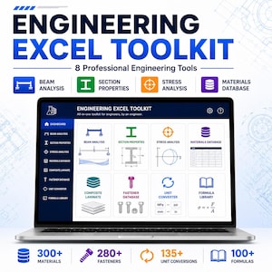 Engineering Excel Toolkit | 8 Professional Engineering Tools for Structural, Civil & Mechanical Engineers