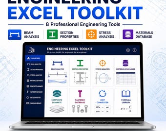 Engineering Excel Toolkit | 8 Professional Engineering Tools for Structural, Civil & Mechanical Engineers