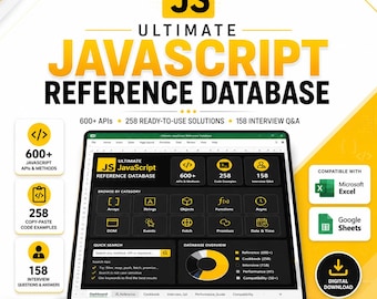 JavaScript Reference Database | Methods & APIs | Excel Developer Cheat Sheet