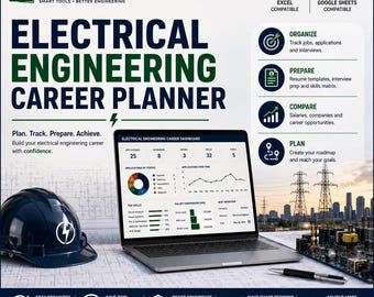 Electrical Engineering Career Planner | Job Search Tracker, Resume Templates, Interview Prep & Career Roadmap