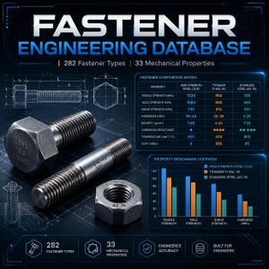 Engineering Fastener Database Excel | 280+ Fasteners Reference Tool | Mechanical Aerospace Hardware Selection & Spec Sheet image 10