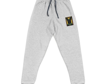Sunflower Embroidered Joggers | Gray Sweatpants, Floral Patch