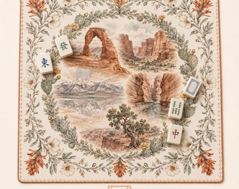 THE CANYON GARDEN Mahjongmat — National Park Game Night-tafelmat, Amerikaans mahjongcadeau, mahjongaccessoires, bloemenmat Utah Desert