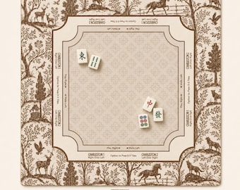 Bruine Mahjongmat FOREST & FABLE — Game Night Tile-tafelmat, Amerikaanse mahjongaccessoires, mahjongcadeau, mahjongcadeau