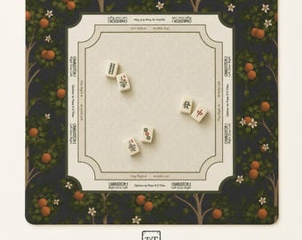 THE MIDNIGHT GROVE Botanische Mahjong-mat — Game Night Tile-tafelmat, Amerikaans mahjongcadeau, mahjongaccessoires, donkergroene mat