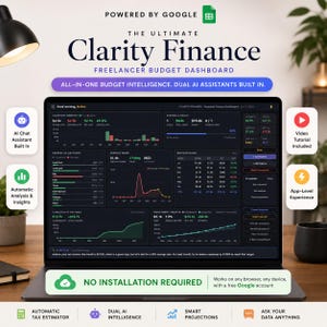 AI Budget & Expense Tracker | Monthly Annual Weekly Planner | Google Sheets Finance App | Automated Dashboard