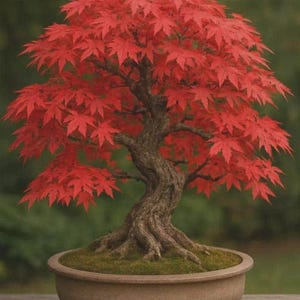Bonsái de arce rojo japonés / Acer palmatum (Arce de palma) (Árbol ornamental de interior y exterior, poco común)