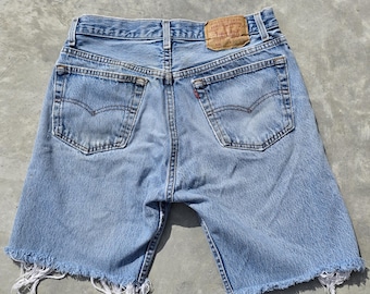 Vintage Levi's 501 Cutoff Shorts 32x31 – Frayed Button Fly Made USA