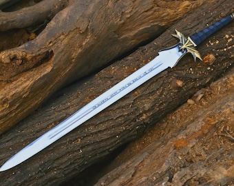 Fantasie Atlantisch zwaard – Handgemaakte replica van een barbaars zwaard – Middeleeuws pronkzwaard van hoogwaardig koolstofstaal – Cosplay cadeau