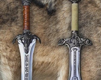 Conan Atlantean Sword Pair | Stainless Steel Fantasy Replica, Medieval Collectible