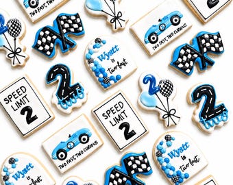 1 Dutzend Zwei schnelle Rennauto-Cookies