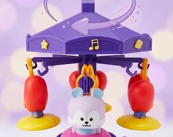 PRE-ORDER - BT21 Inspired Happy Meal Carousel Keychain Holder | Custom Spinning 3D Printed Desk Display Tray