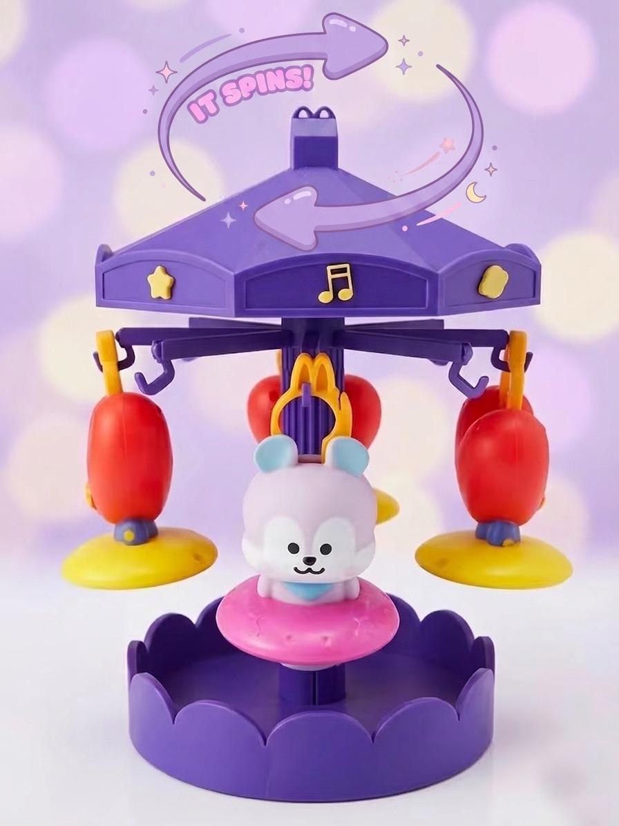 Listing photo: BT21 Happy Meal Carousel Keychain Holder | Spinning 3D Printed Desk Display Tray