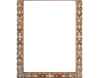 Syrian Damascene Mother-of-Pearl and Bone Inlaid Wall Mirror, one of a kind