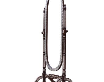 Syrian Damascene Mother-of-Pearl Inlaid Cheval (Standing Floor) Mirror, one of a kind