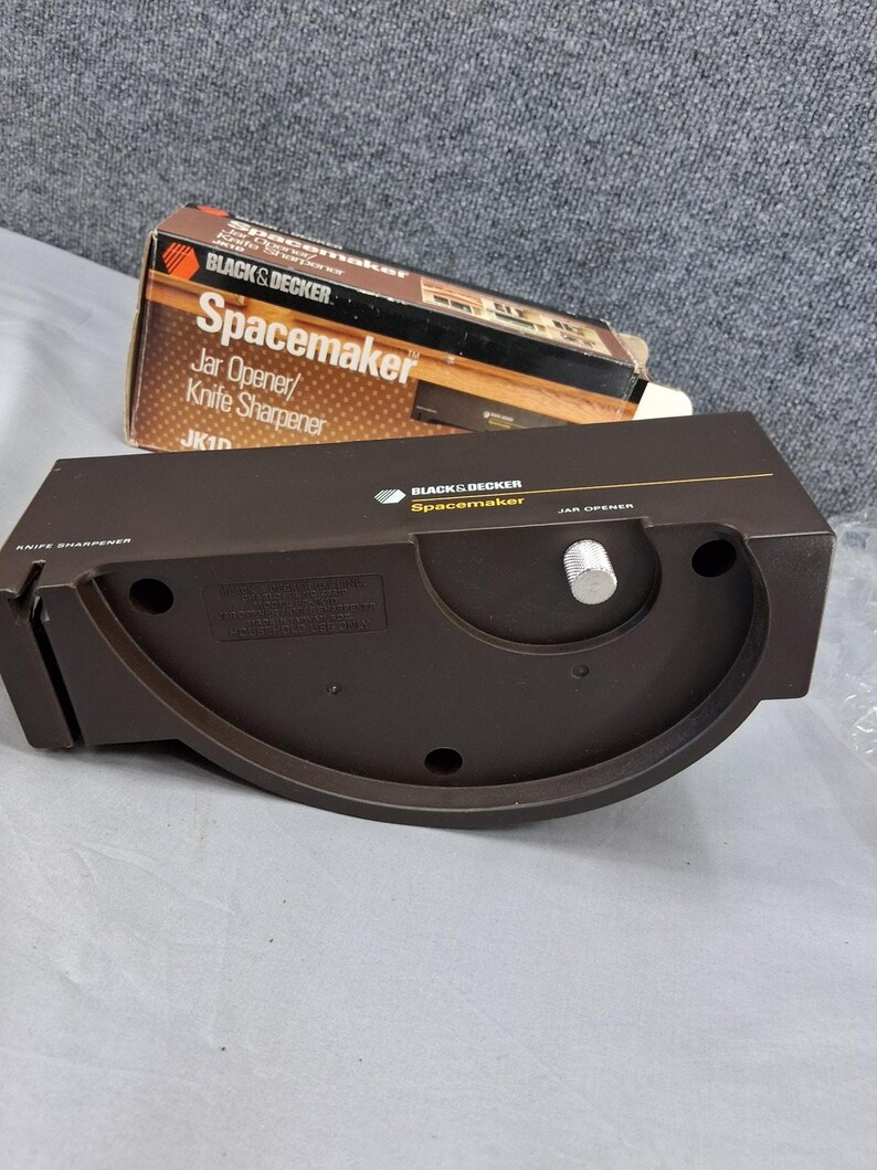 Vintage Black & Decker Spacemaker Jar Opener Knife Sharpener JK1D Black New image 3