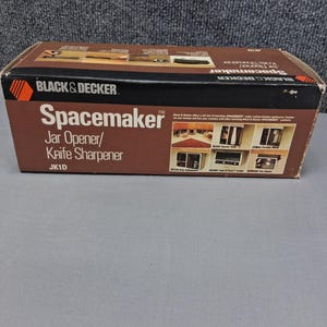 Vintage Black & Decker Spacemaker Jar Opener Knife Sharpener JK1D Black New image 5