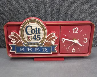 Vintage Colt 45 Wall Clock Ridan Displays Working Pabst Beer Advertisement
