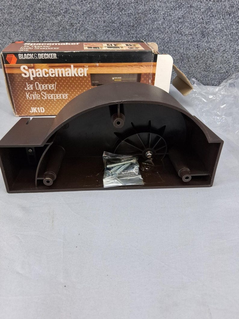 Vintage Black & Decker Spacemaker Jar Opener Knife Sharpener JK1D Black New image 2