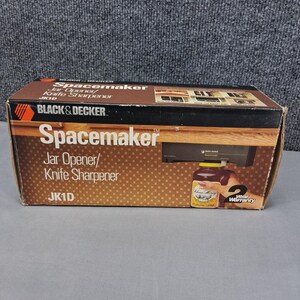 Vintage Black & Decker Spacemaker Jar Opener Knife Sharpener JK1D Black New image 4