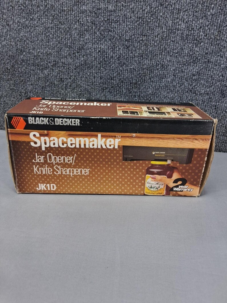 Vintage Black & Decker Spacemaker Jar Opener Knife Sharpener JK1D Black New image 4