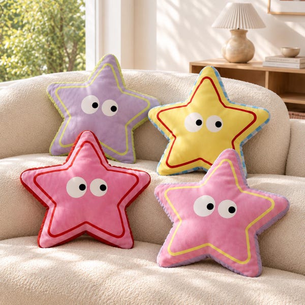 Coussin en peluche en forme d'étoile, coussin kawaii double face