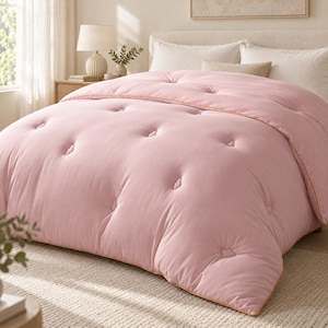 Fluffy Cloud Comforter, Marshmallow-Style Puffy Duvet in White, Pink or Lilac